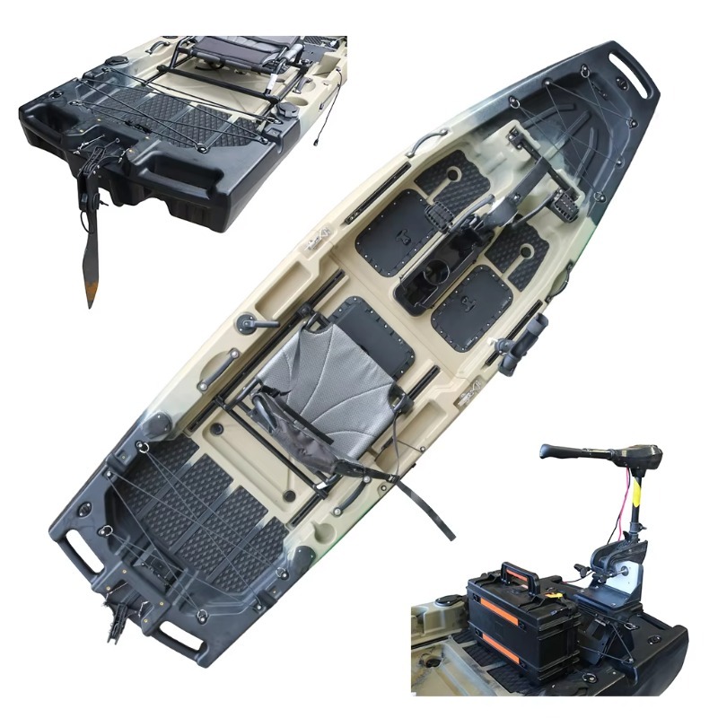 Fishing Kayak Pedal Drive - Kajak wędkarski jednoosobowy HDPE/PE Sit-On-Top CE