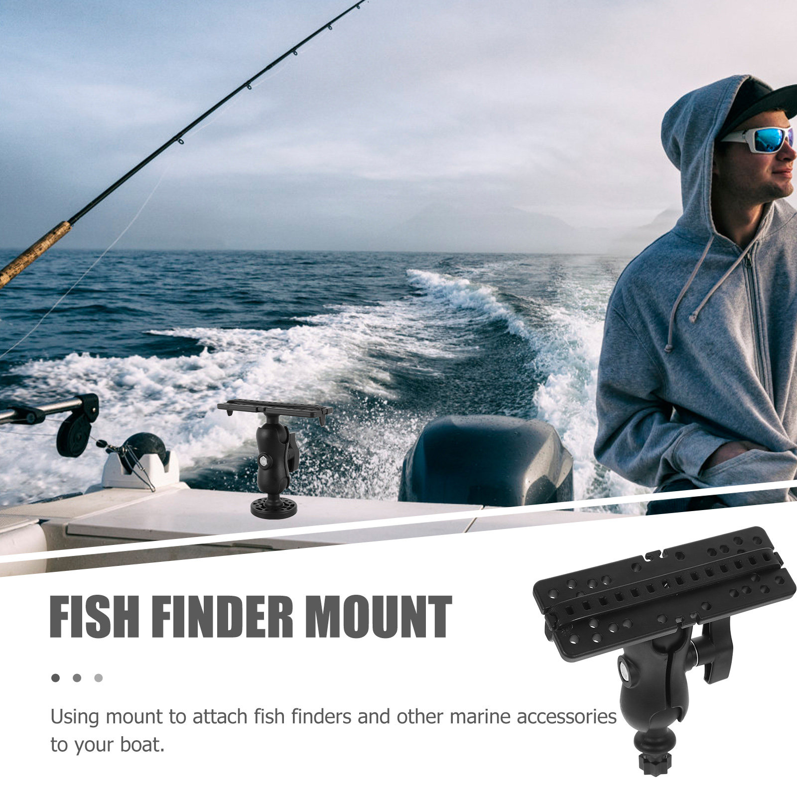 Plastikowy obrotowy uchwyt do  – Fishing Kayak Fish Finder Mount recenzja i cena