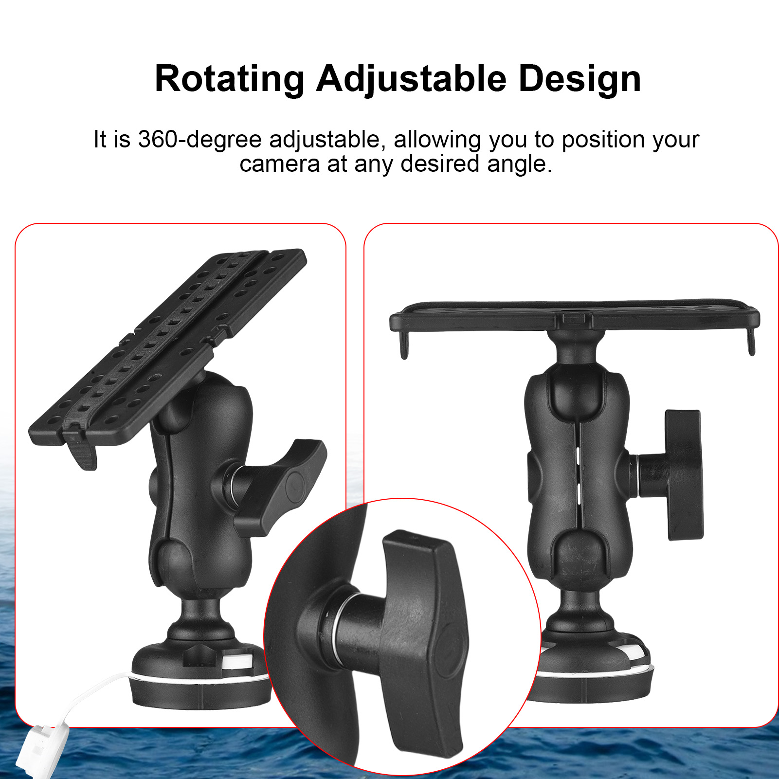 Uchwyt do echosondy z prostoką – Fishing Kayak Fish Finder Mount recenzja i cena